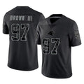 C.Panthers #97 Bobby Brown III Player Black Limited Reflective Game Edoa Stitched Jerseys
