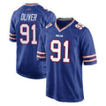 B.Bills #91 Ed Oliver Player Royal Home Game Edoa Stitched Jerseys
