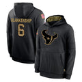 H.Texans #6 Reed Blankenship Player Black Salute to Service Hoodies Limited Game Edoa Stitched Jerseys