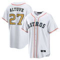 H.Astros #27 Jose Altuve Player Gold Collection Game Home Edoa Stitched Jerseys