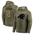C.Panthers #2 Michael Jackson Player Olive Salute to Service Hoodies Edoa Stitched Jerseys