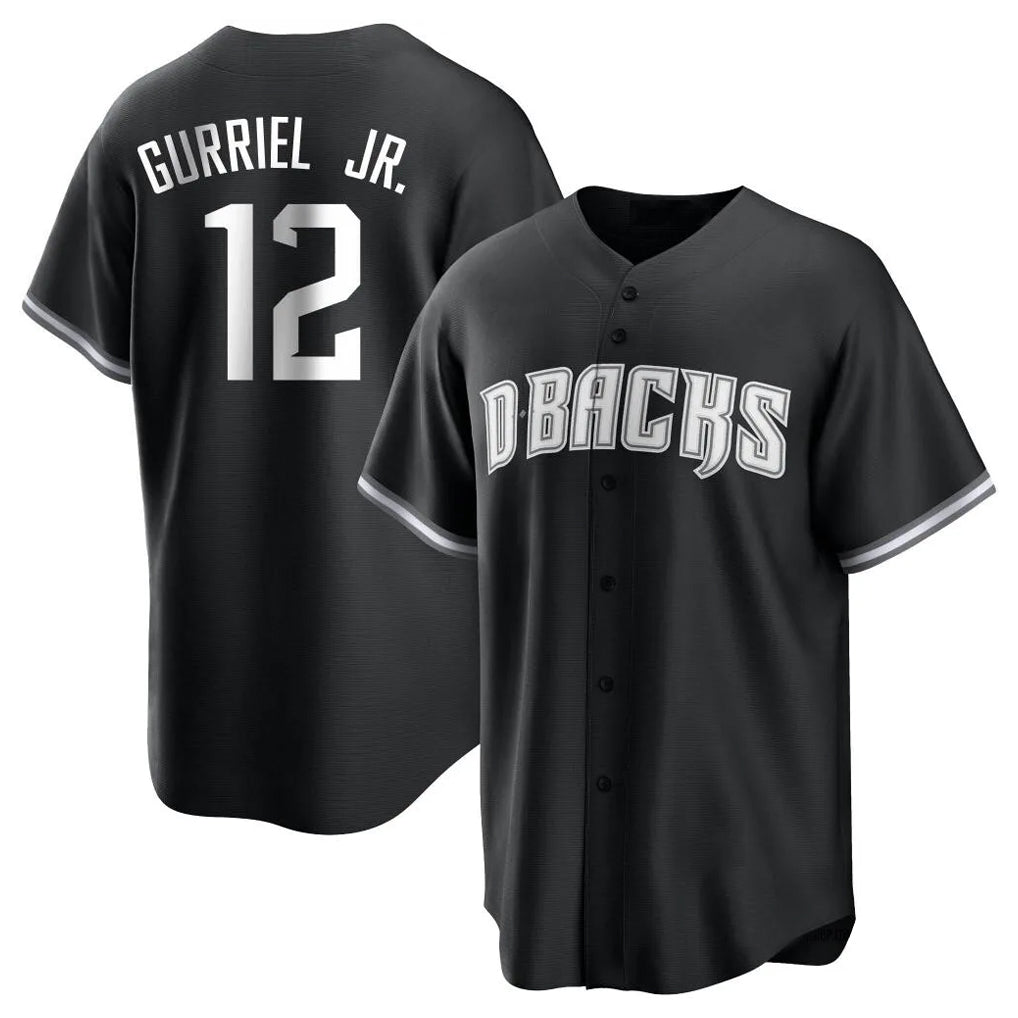 A.Diamondbacks #12 Lourdes Gurriel Jr Player Black Game Home Edoa Stitched Jerseys