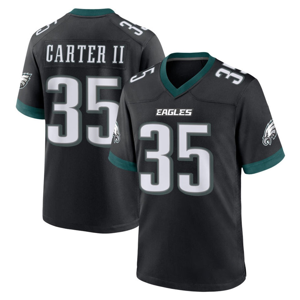 P.Eagles #35 Michael Carter II Player Black Game Home Edoa Stitched Jerseys