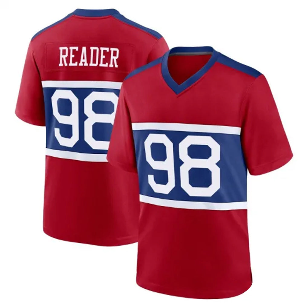 NY.Giants #98 DJ Reader Player Red Century Home Game Edoa Stitched Jerseys