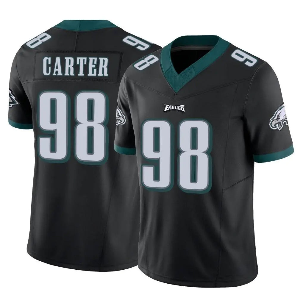 P.Eagles #98 Jalen Carter Player Black Limited Vapor F.U.S.E. Home Game Edoa Stitched Jerseys