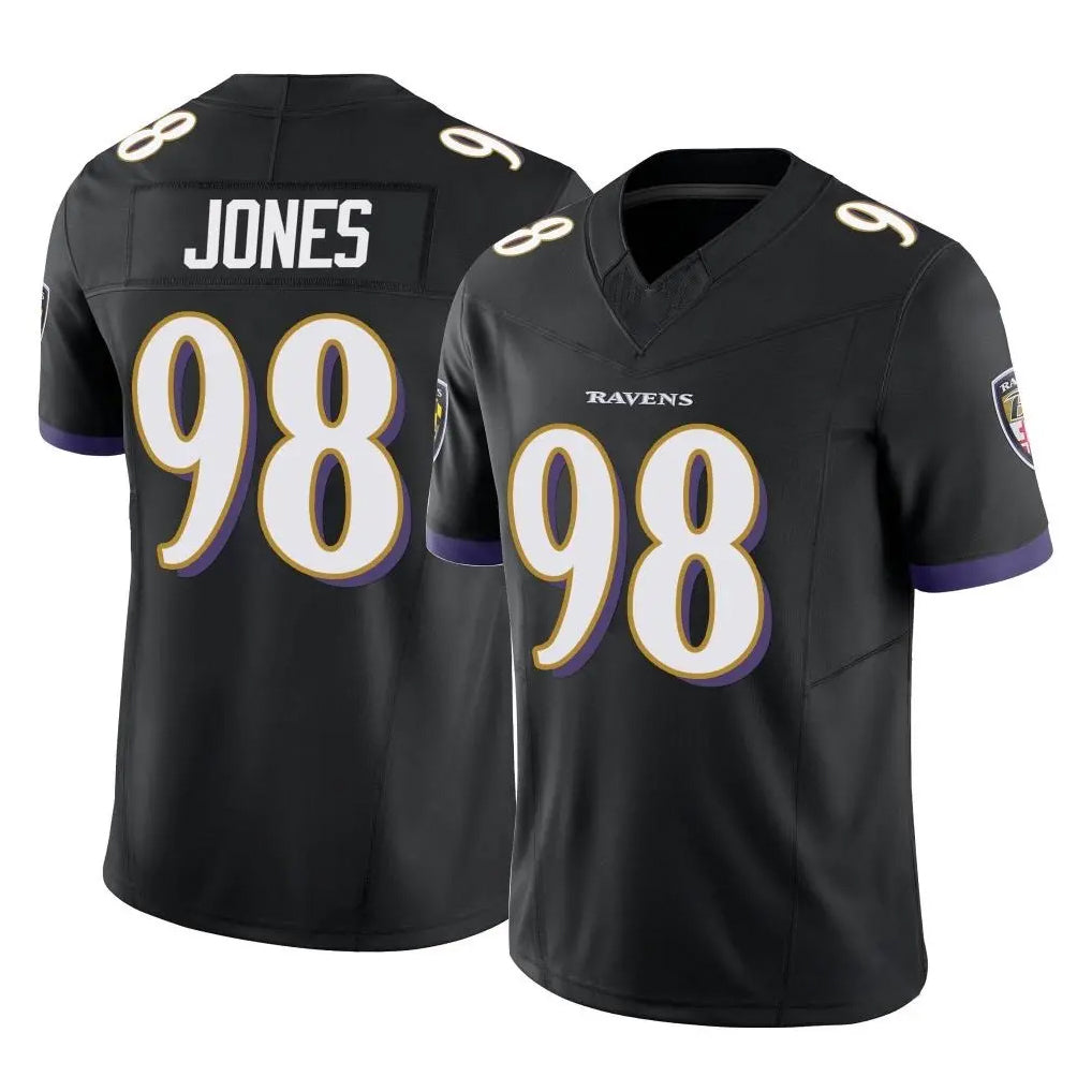 B.Ravens #98 Travis Jones Player Black Vapor F.U.S.E. Limited Edoa Stitched Jerseys