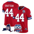 NY.Giants #44 Cam Skattebo Player Red 100th Season & State Patch Vapor Limited Home Game Edoa Stitched Jerseys