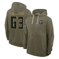 A.Falcons #63 Chris Lindstrom Player Olive 2025 Salute to Service Hoodies Edoa Stitched Jerseys