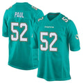 M.Dolphins #52 Patrick Paul Player Aqua Team Color Home Game Edoa Stitched Jerseys