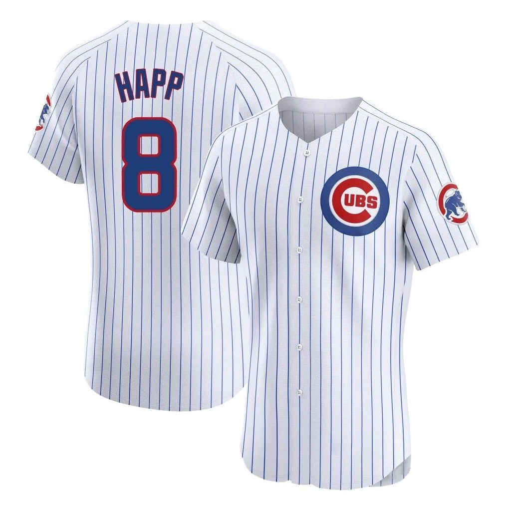 C.Cubs #8 Ian Happ Player White Limited Elite Home Game Edoa Stitched Jerseys