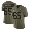 NY.Giants #65 Francis Mauigoa Player Olive 2025 Salute To Service Limited Edoa Stitched Jerseys