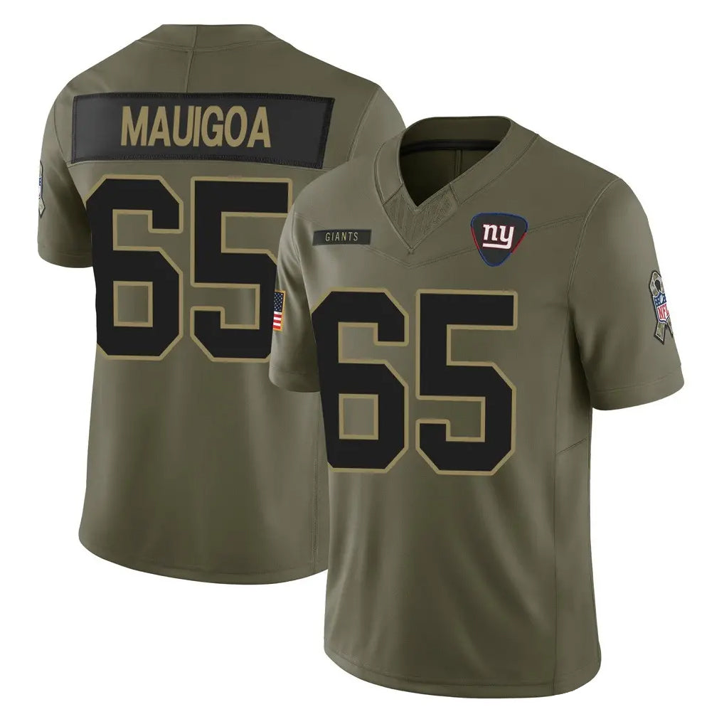 NY.Giants #65 Francis Mauigoa Player Olive 2025 Salute To Service Limited Edoa Stitched Jerseys