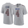 B.Bills #4 James Cook III Player Gray Fashion Home Game Edoa Stitched Jerseys