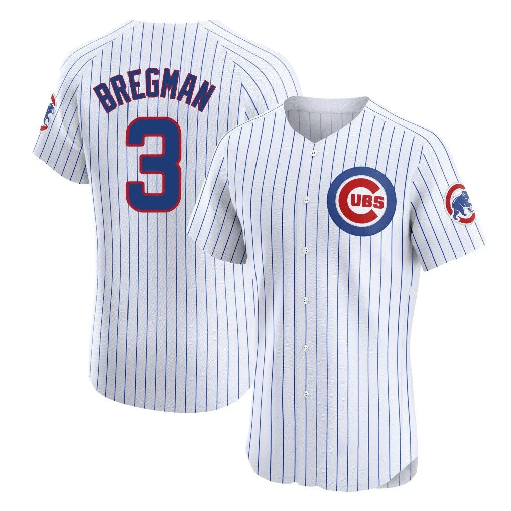 C.Cubs #3 Alex Bregman Player White Limited Elite Home Game Edoa Stitched Jerseys