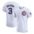 C.Cubs #3 Alex Bregman Player White Limited Elite Home Game Edoa Stitched Jerseys