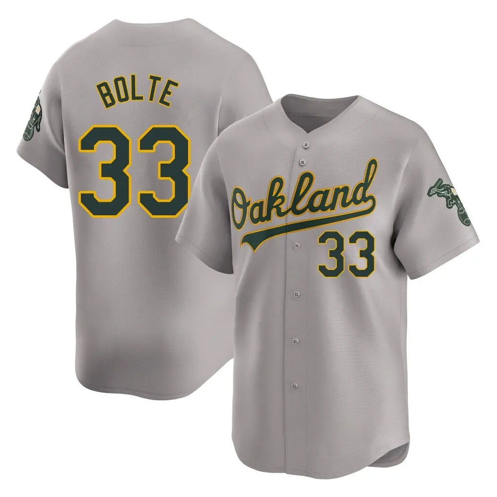 Athletics #33 Henry Bolte Player Gray Road Limited Home Game Edoa Stitched Jerseys