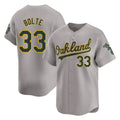 Athletics #33 Henry Bolte Player Gray Road Limited Home Game Edoa Stitched Jerseys