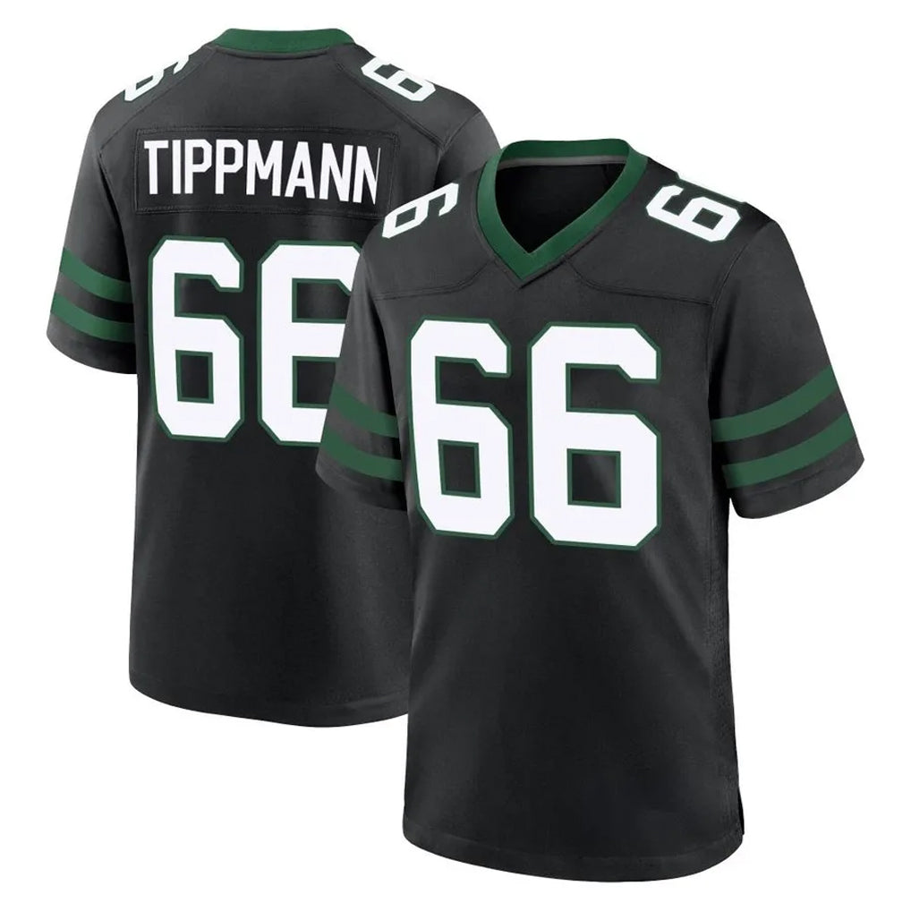 NY.Jets #66 Joe Tippmann Player Black Legacy Home Game Edoa Stitched Jerseys