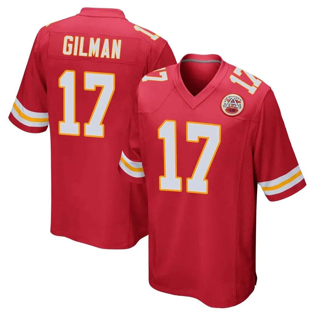 KC.Chiefs #17 Alohi Gilman Player Red Home Game Edoa Stitched Jerseys