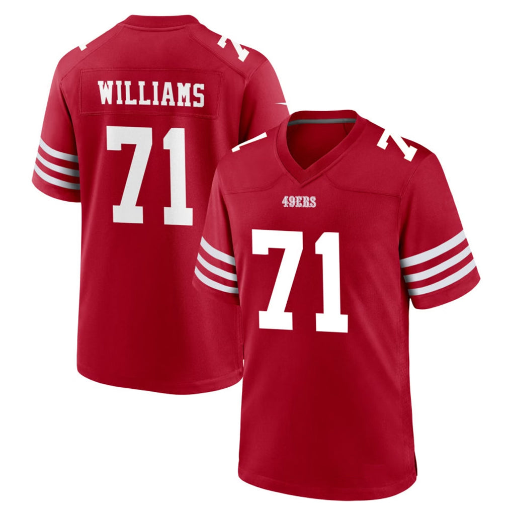 SF.49ers #71 Trent Williams Player Red Game Home Edoa Stitched Jerseys