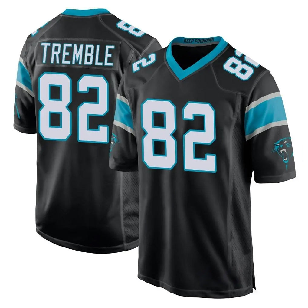 C.Panthers #82 Tommy Tremble Player Black Game Edoa Stitched Jerseys