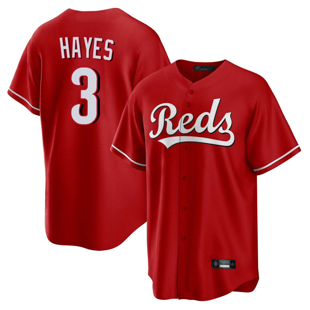 C.Reds #3 Ke'Bryan Hayes Player Red Home Game Edoa Stitched Jerseys