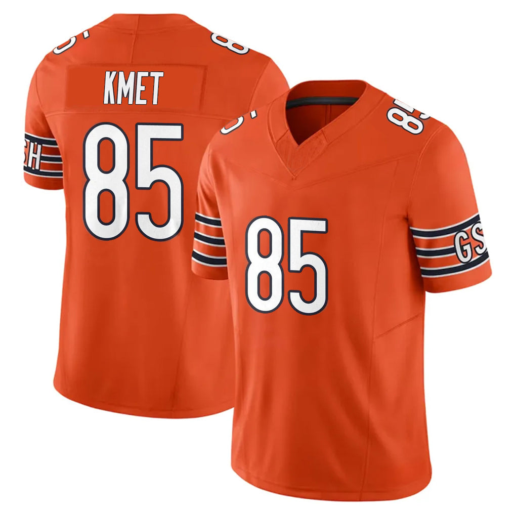 C.Bears #85 Cole Kmet Player Orange Vapor F.U.S.E. Limited Home Game Edoa Stitched Jerseys