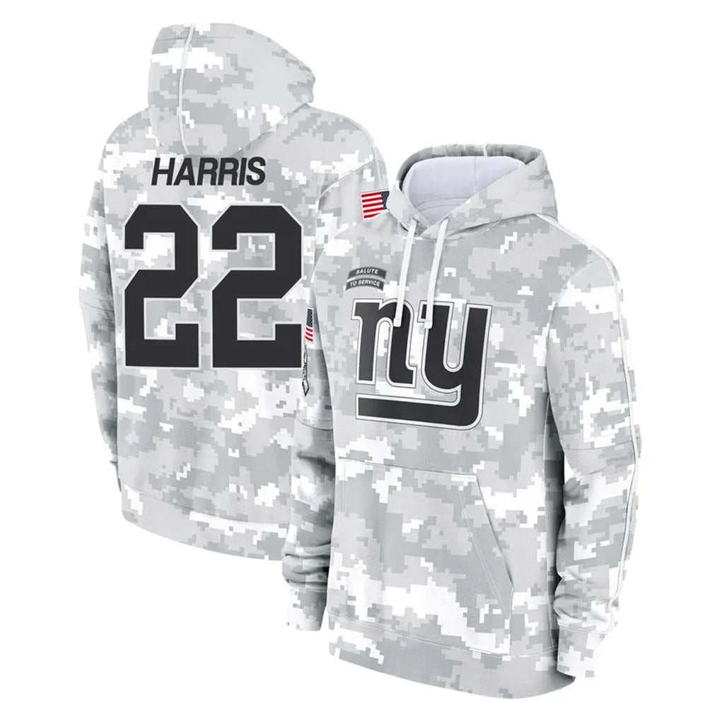 NY.Giants #22 Najee Harris Player Arctic Camo Salute to Service Pullover Hoodies Limited Game Edoa Stitched Jerseys