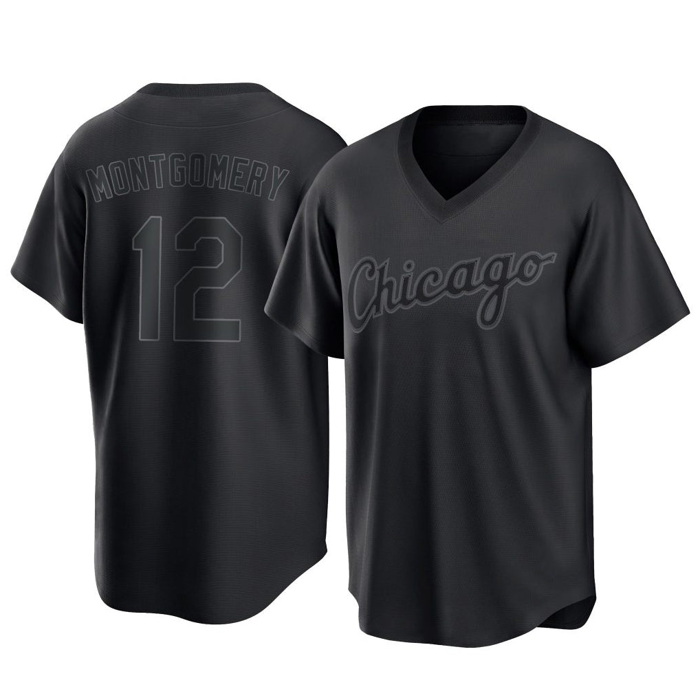 C.White Sox #12 Colson Montgomery Player Black T-shirt Home Game Edoa Stitched Jerseys