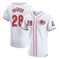 C.Reds #28 Eugenio Su¨¢rez Player White Limited Elite Home Edoa Stitched Jerseys