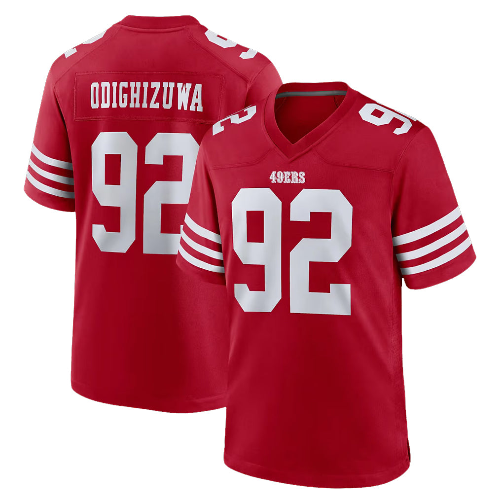 SF.49ers #92 Osa Odighizuwa Player Red Game Home Edoa Stitched Jerseys