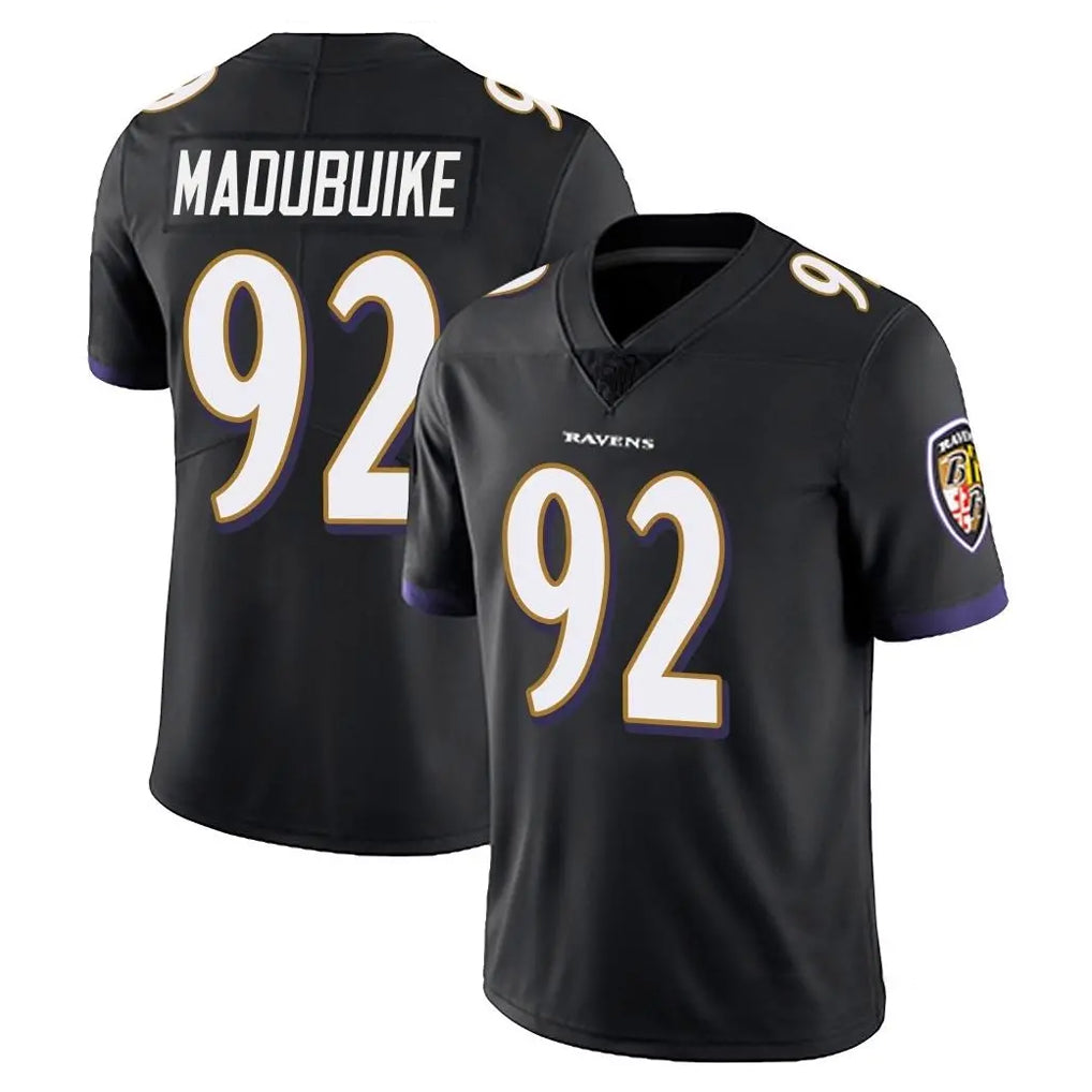 B.Ravens #92 Nnamdi Madubuike Player Black Vapor Untouchable Limited Home Game Edoa Stitched Jerseys