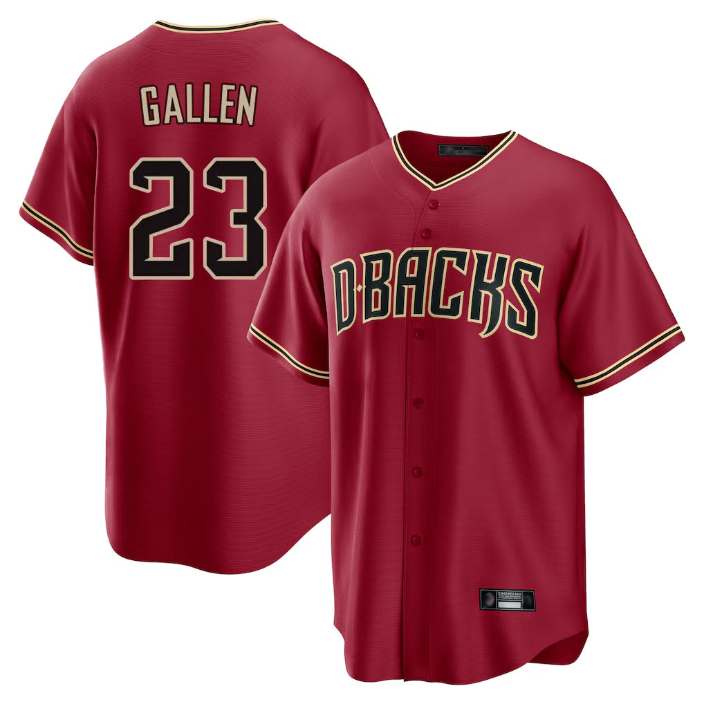 A.Diamondbacks #23 Zac Gallen Player Red Home Game Edoa Stitched Jerseys