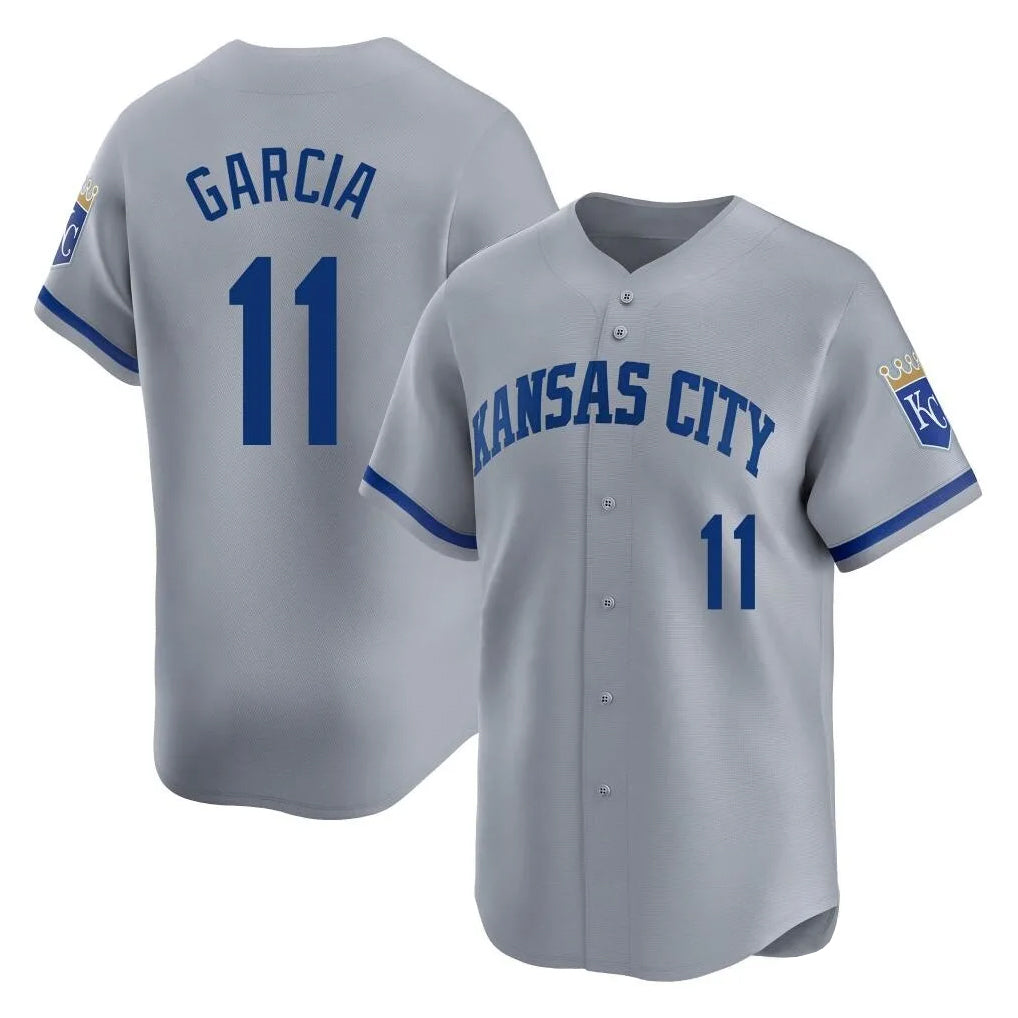 KC.Royals #11 Maikel Garcia Player Gray Limited Home Edoa Stitched Jerseys