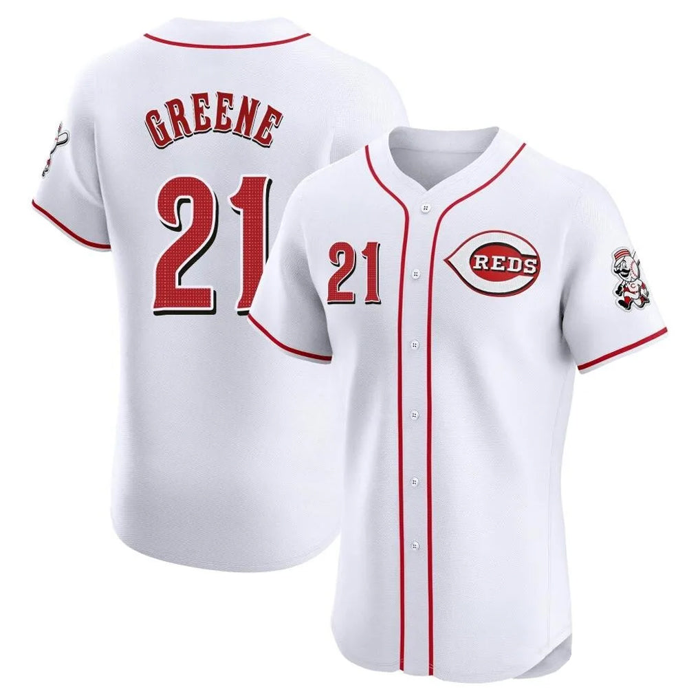 C.Reds #21 Hunter Greene Player White Limited Elite Home Edoa Stitched Jerseys
