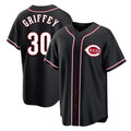 C.Reds #30 Ken Griffey Player Black Fashion Out Home Game Edoa Stitched Jerseys