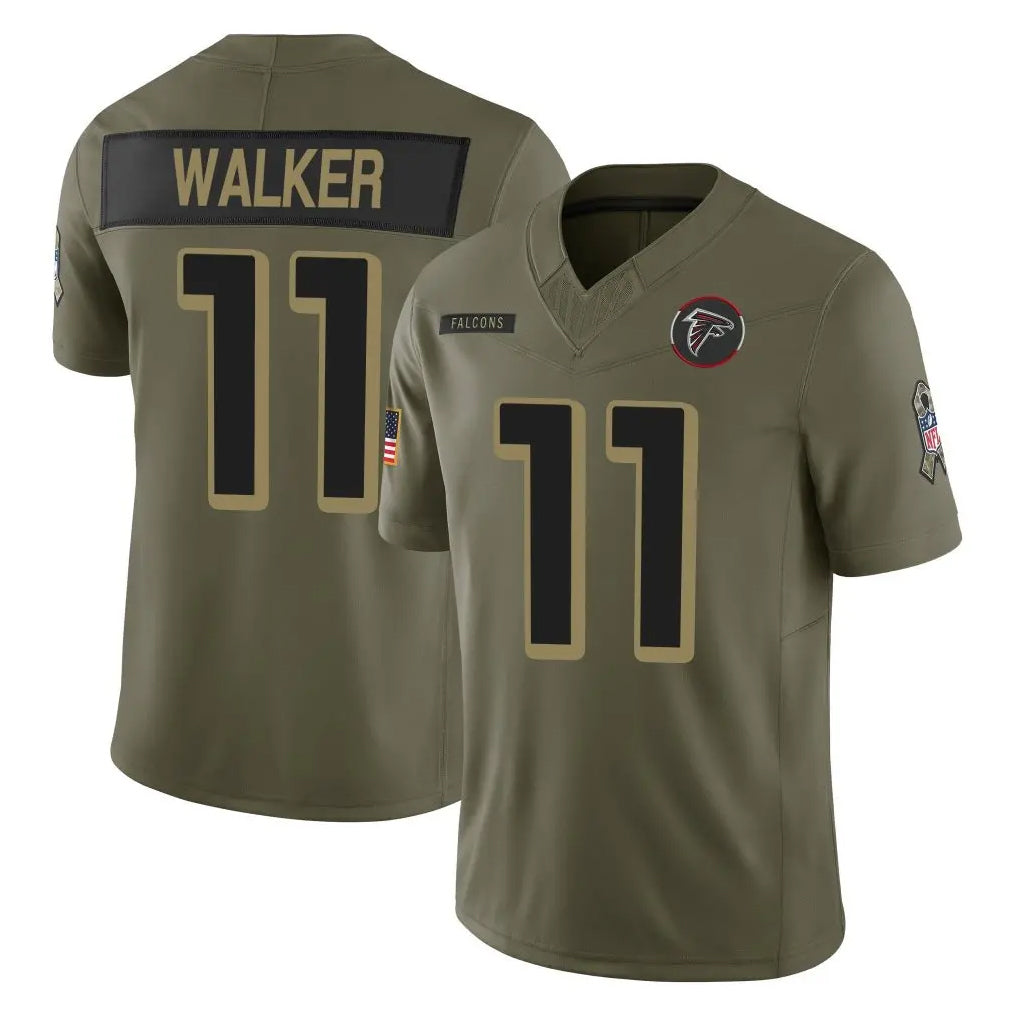 A.Falcons #11 Jalon Walker Player Olive Salute To Service Limited Home Game Edoa Stitched Jerseys