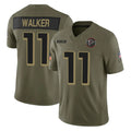 A.Falcons #11 Jalon Walker Player Olive Salute To Service Limited Home Game Edoa Stitched Jerseys