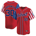 D.Tigers #30 Kerry Carpenter Player Red Independence Day Vapor Premier Limited Edoa Stitched Jerseys
