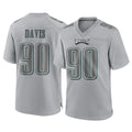 P.Eagles #90 Jordan Davis Player Gray Atmosphere Fashion Home Game Edoa Stitched Jerseys