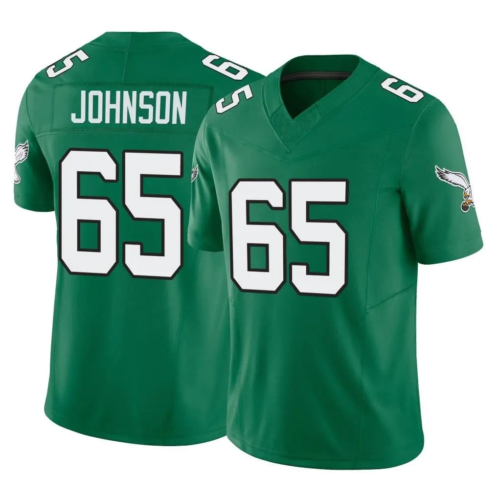 P.Eagles #65 Lane Johnson Player Green Kelly Alternate Vapor F.U.S.E. Home Game Edoa Stitched Jerseys