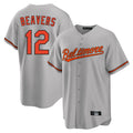 B.Orioles #12 Dylan Beavers Player Gray Home Game Edoa Stitched Jerseys