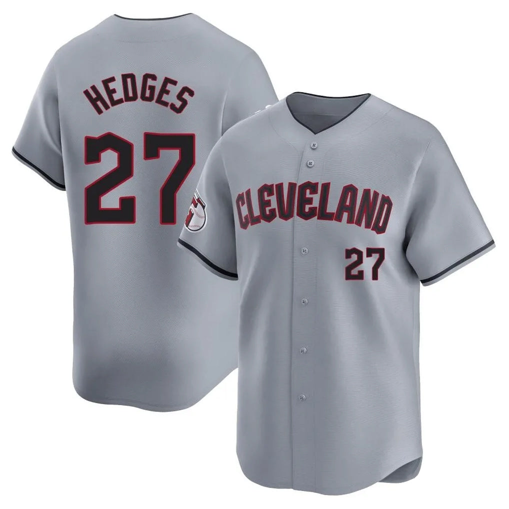 C.Guardians #27 Austin Hedges Player Gray Road Limited Home Edoa Stitched Jerseys