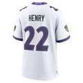 B.Ravens #22 Derrick Henry Player White Home Game Edoa Stitched Jerseys