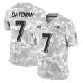 B.Ravens #7 Rashod Bateman Player Arctic Camo Salute to Service Limited Edoa Stitched Jerseys