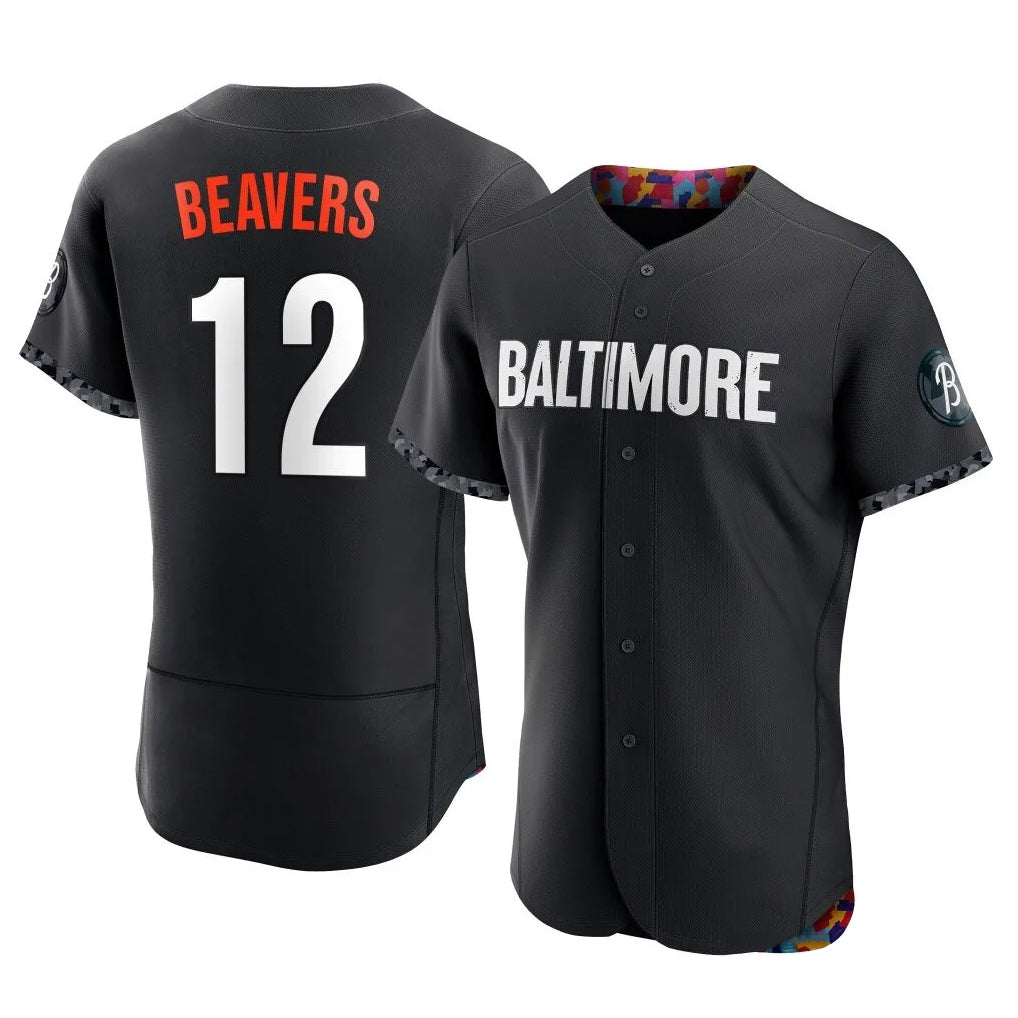 B.Orioles #12 Dylan Beavers Player Black City Connect Limited Elite Home Game Edoa Stitched Jerseys