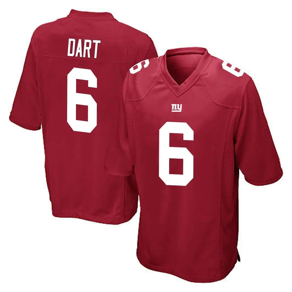 NY.Giants #6 Jaxson Dart Player Red Home Game Edoa Stitched Jerseys