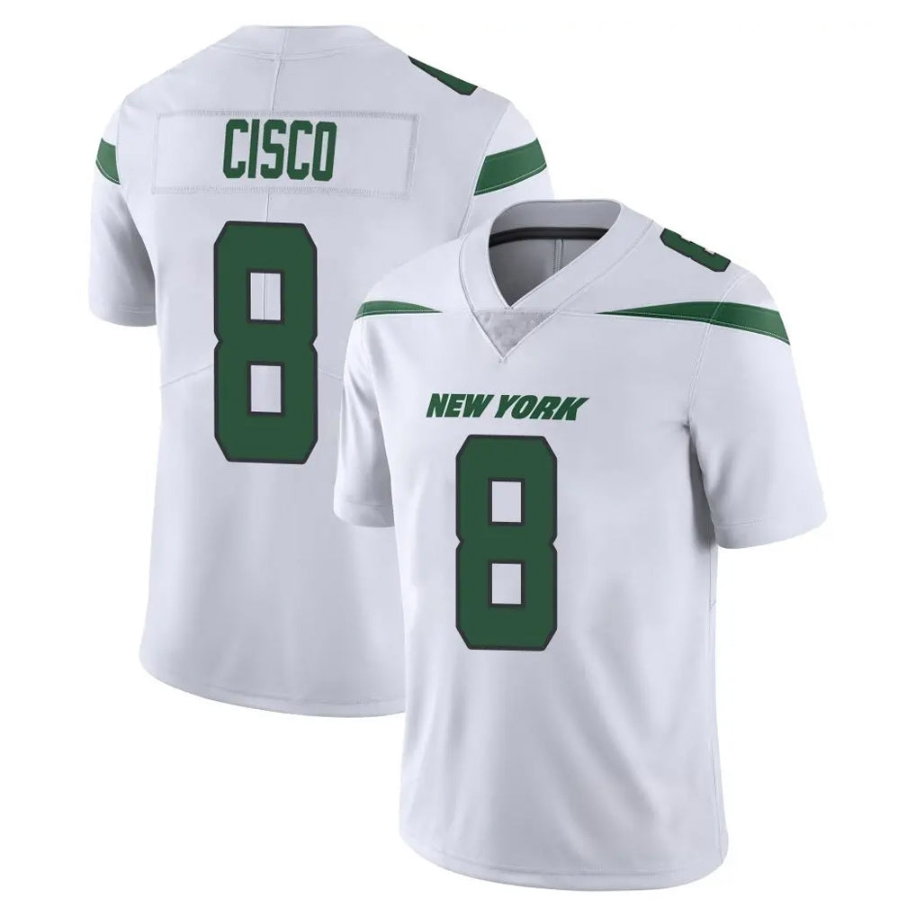 NY.Jets #8 Andre Cisco Player White Spotlight Limited Vapor Home Game Edoa Stitched Jerseys
