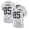 SF.49ers #85 George Kittle Player Arctic Camo Limited Salute To Service Home Game Edoa Stitched Jerseys