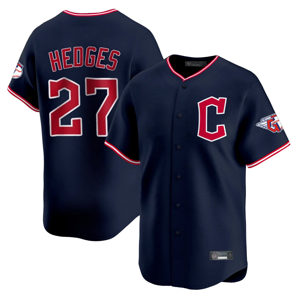 C.Guardians #27 Austin Hedges Player Navy Limited Home Edoa Stitched Jerseys